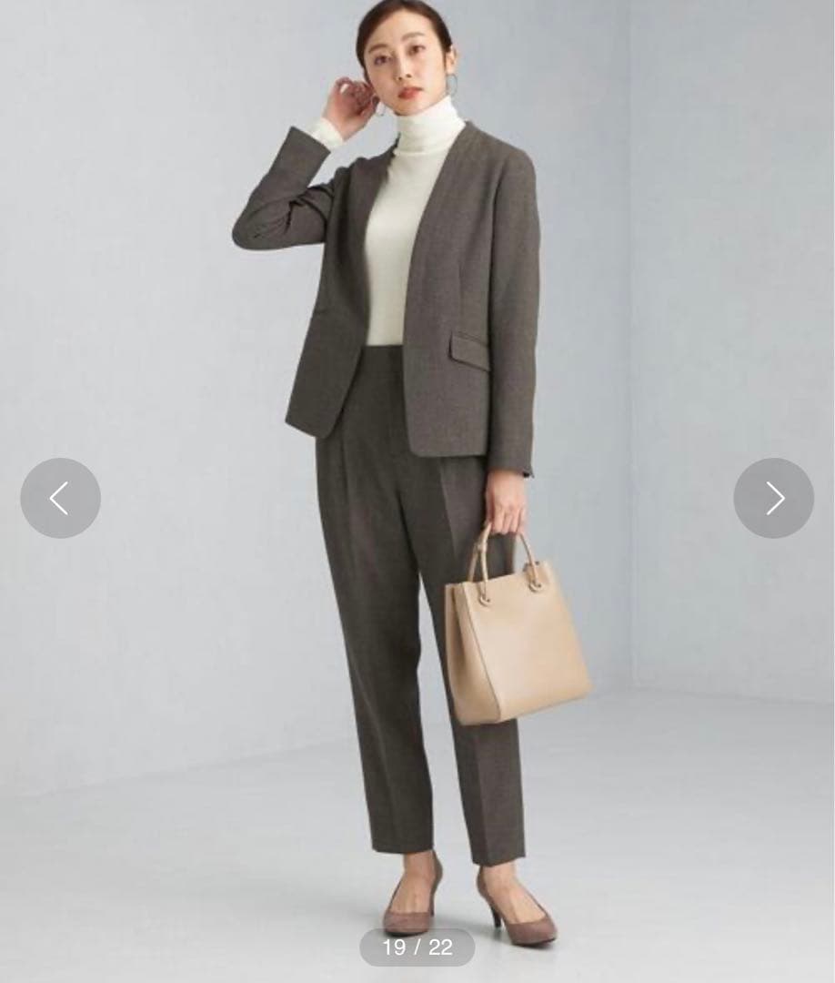 グリーンレーベル　シャークノーラペル セットアップ　ウォッシャブル　パンツスーツ