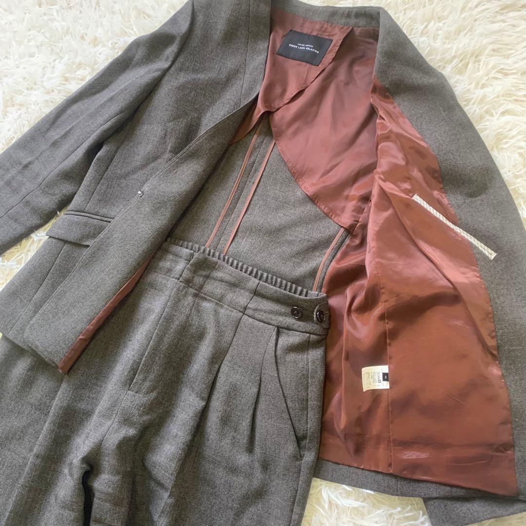 グリーンレーベル　シャークノーラペル セットアップ　ウォッシャブル　パンツスーツ