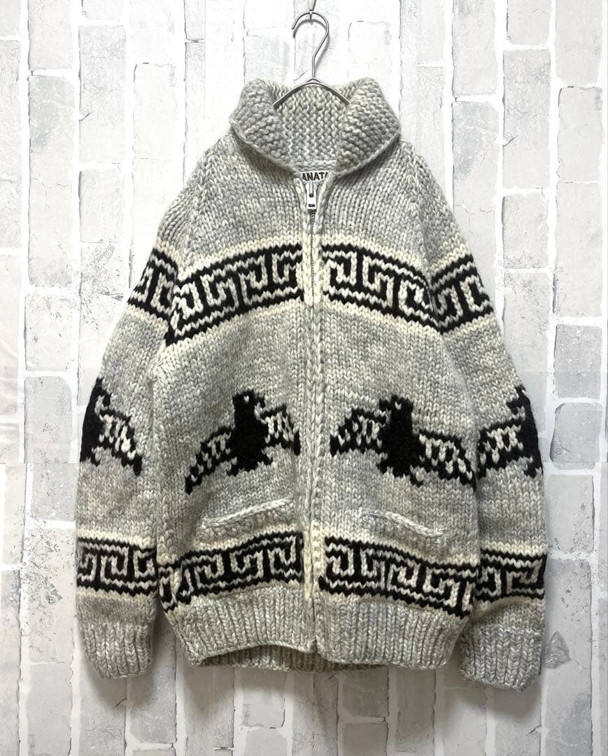 kanata カナタ カウチンニット セーター サンダーバード L カナダ製