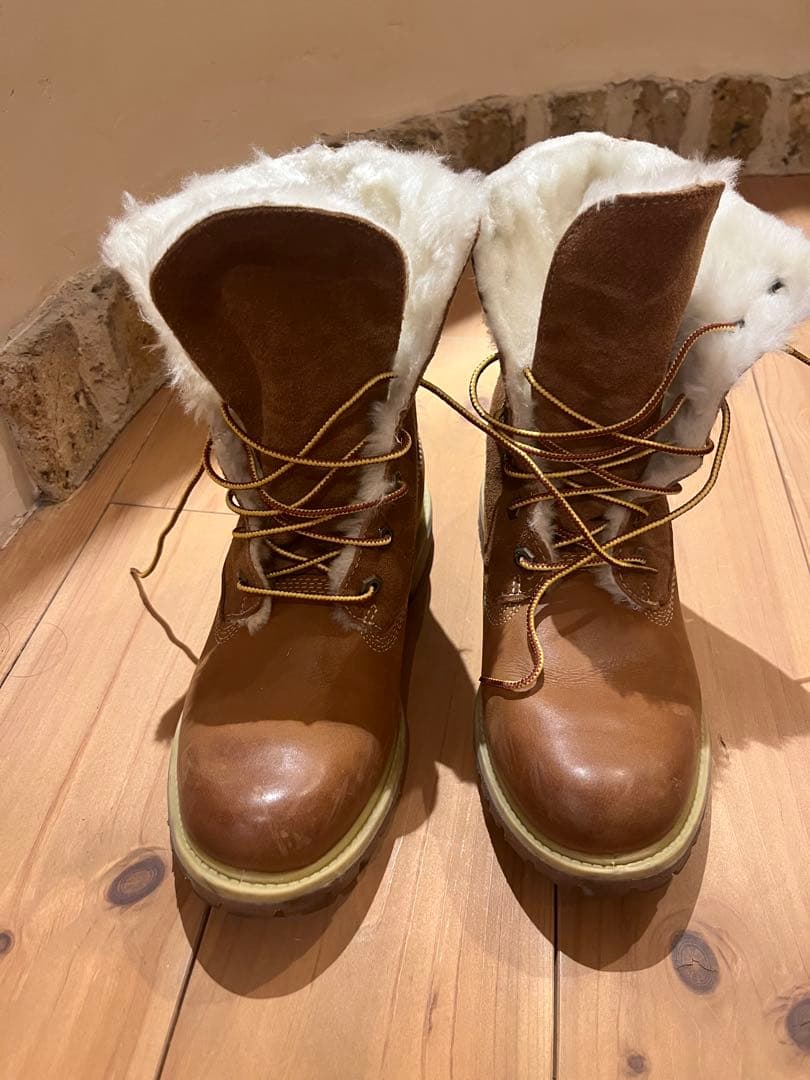 Timberland 24.5　ブーツ レースアップ キャメル ティンバーランド