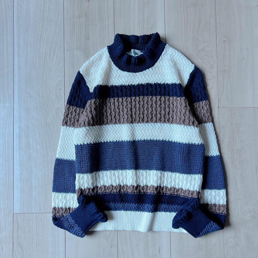 極美品＊SEVEN TEN by MIHO KAWAHITOフリルボーダーニット