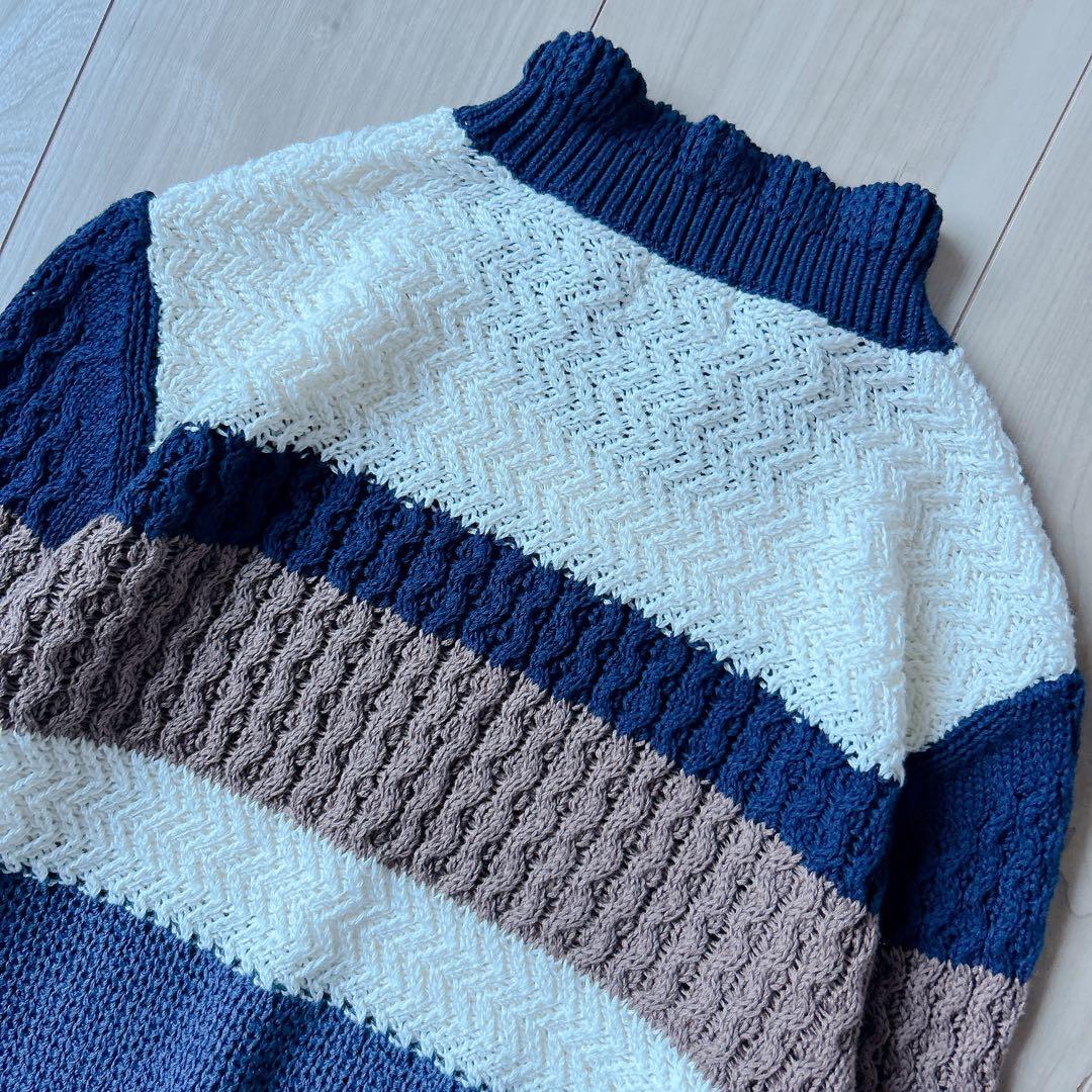 極美品＊SEVEN TEN by MIHO KAWAHITOフリルボーダーニット