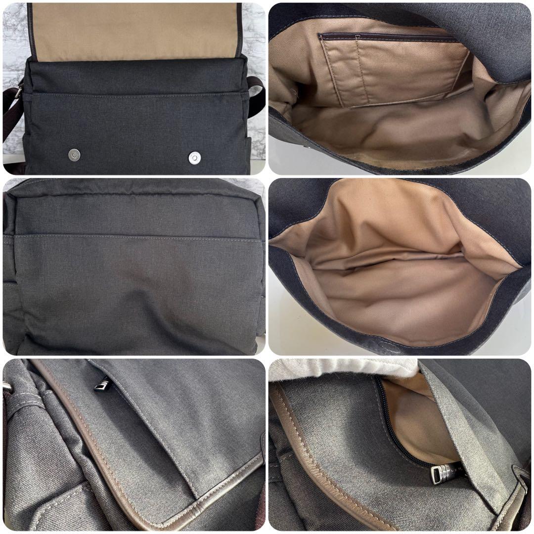 【美品】TUMI トゥミ　ショルダーバッグ　クロスボディ　メンズ　グレー　希少