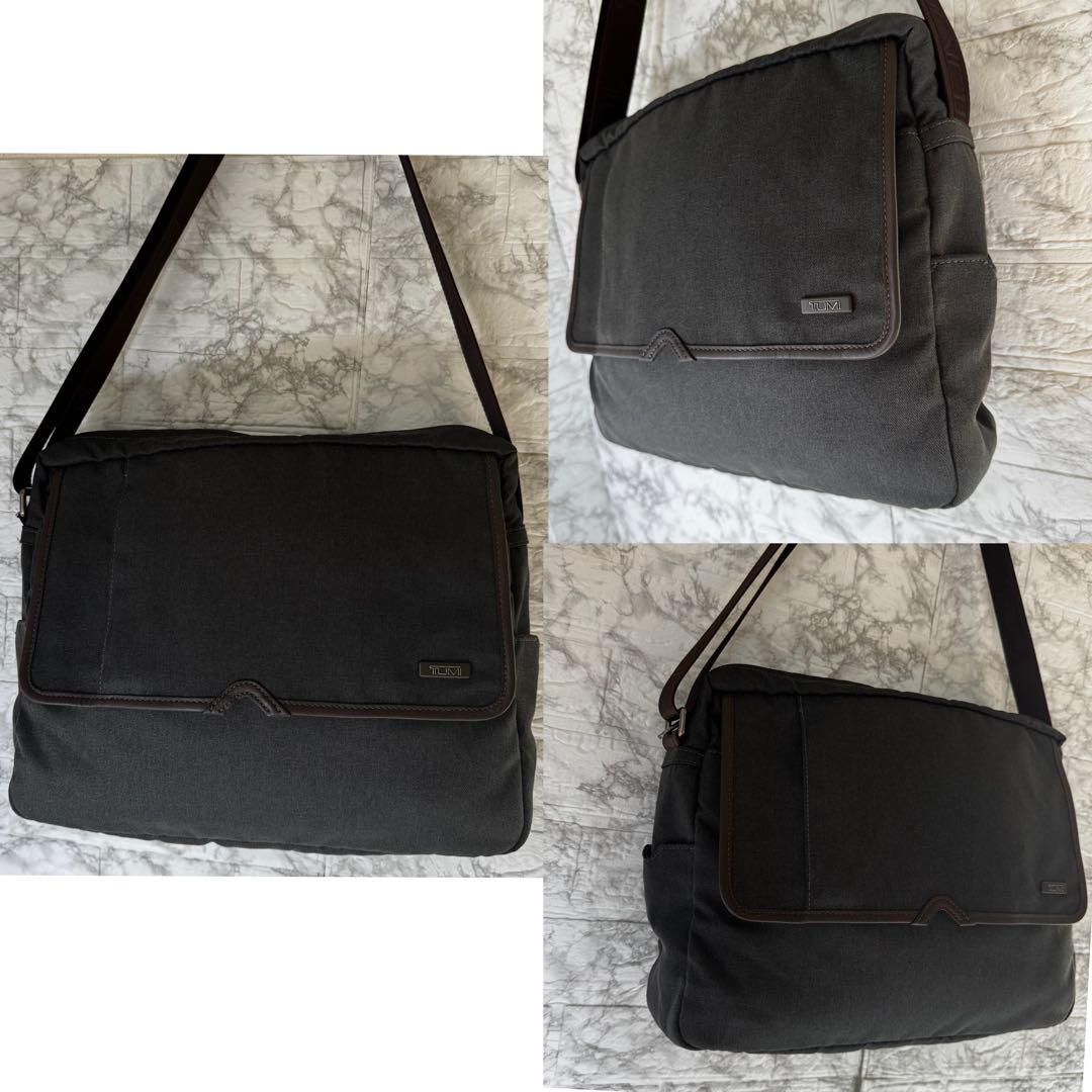 【美品】TUMI トゥミ　ショルダーバッグ　クロスボディ　メンズ　グレー　希少