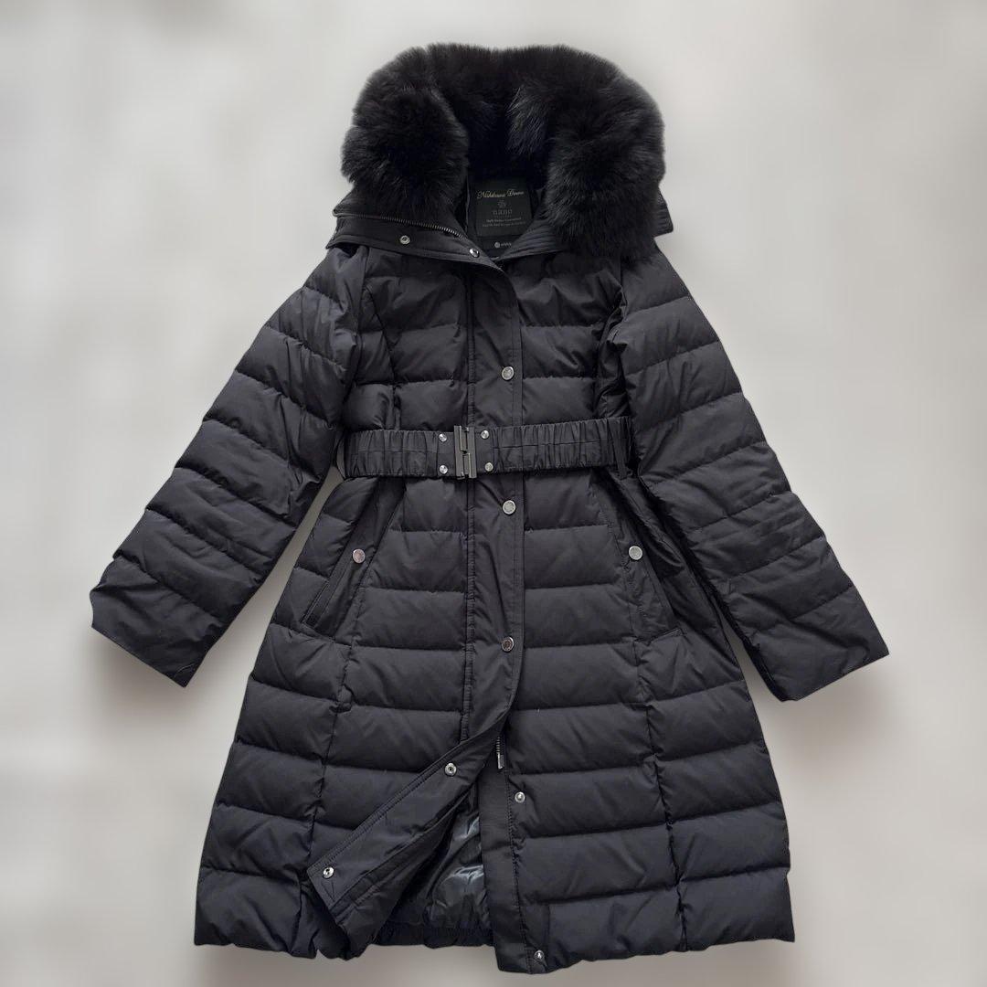 ryo703kato西川 サージロングダウンS 黒　フォックスファー