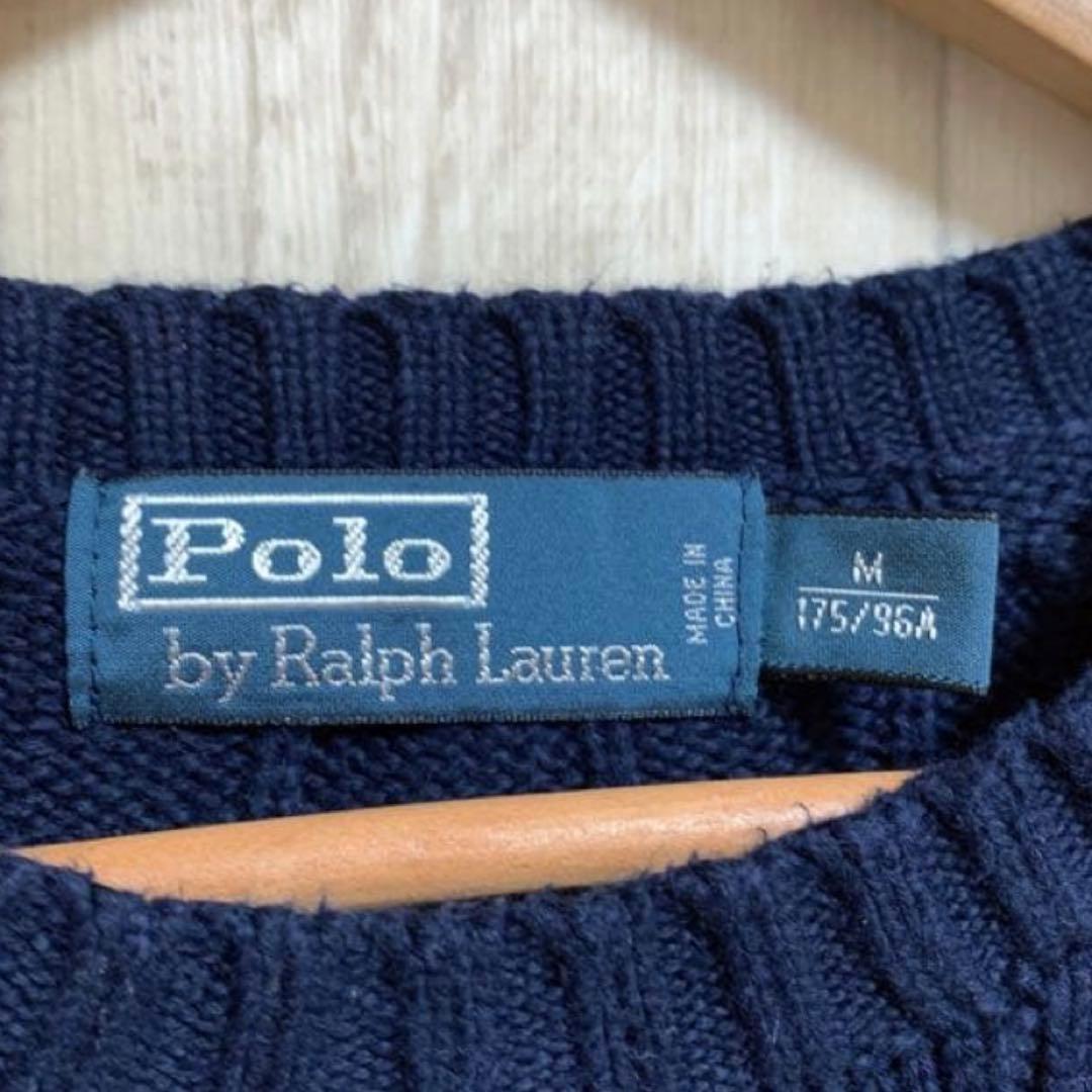 ラルフローレン 大人気 ケーブルニット ユニセックス 美品 古着 メンズM