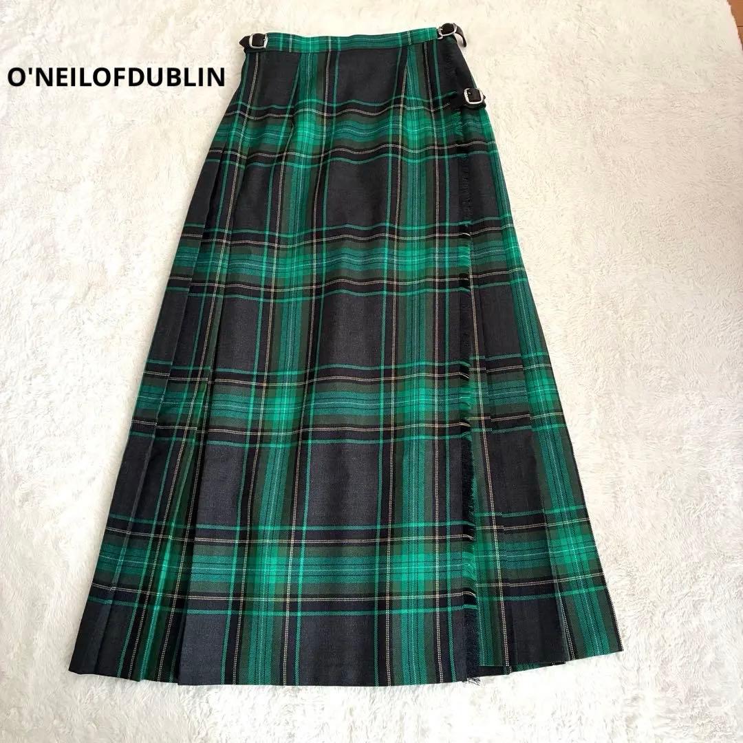 極美品 オニールオブダブリン キルトスカートマキシ丈 ピン付属 BEAMS別注