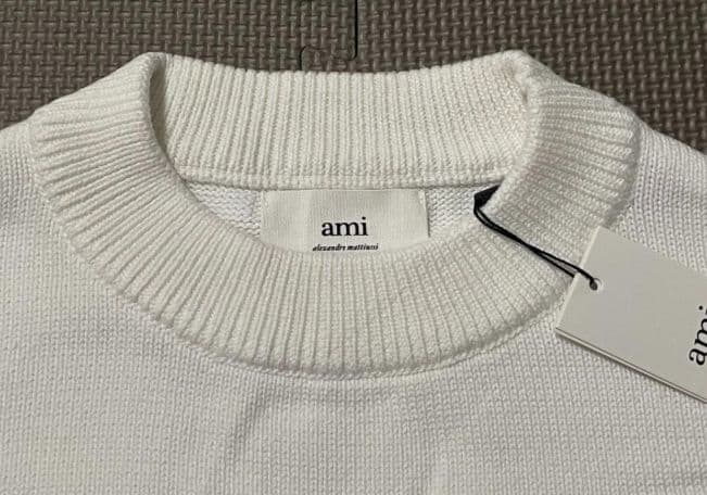 AMI PARIS ホワイト ニット ハートロゴ S