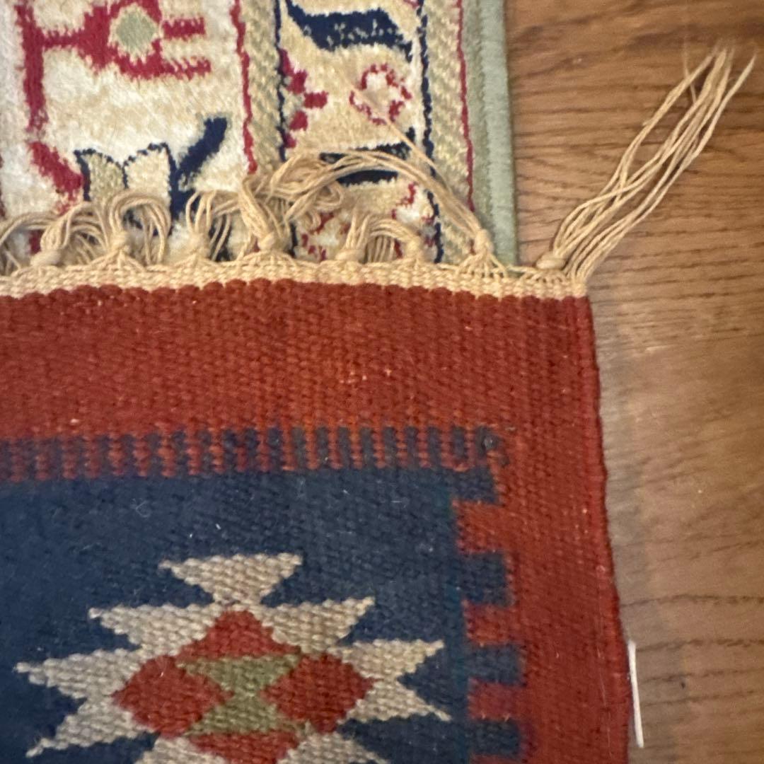 ニュージーランド ウール製キリム／200cm x 145cm／インド産