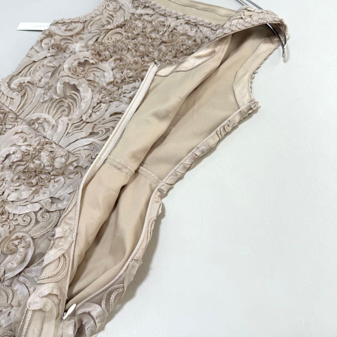 新品✨定価７万✨アナイ✨テープ刺繍ワンピース（M）ベージュ　チュールレース　花柄