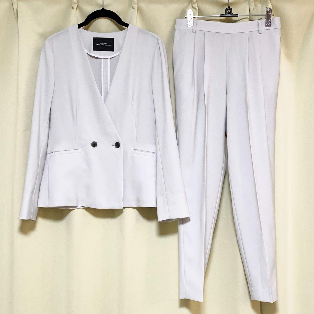 レックスツイル ノーラペルジャケット テーパードパンツ セットアップ カチリラ