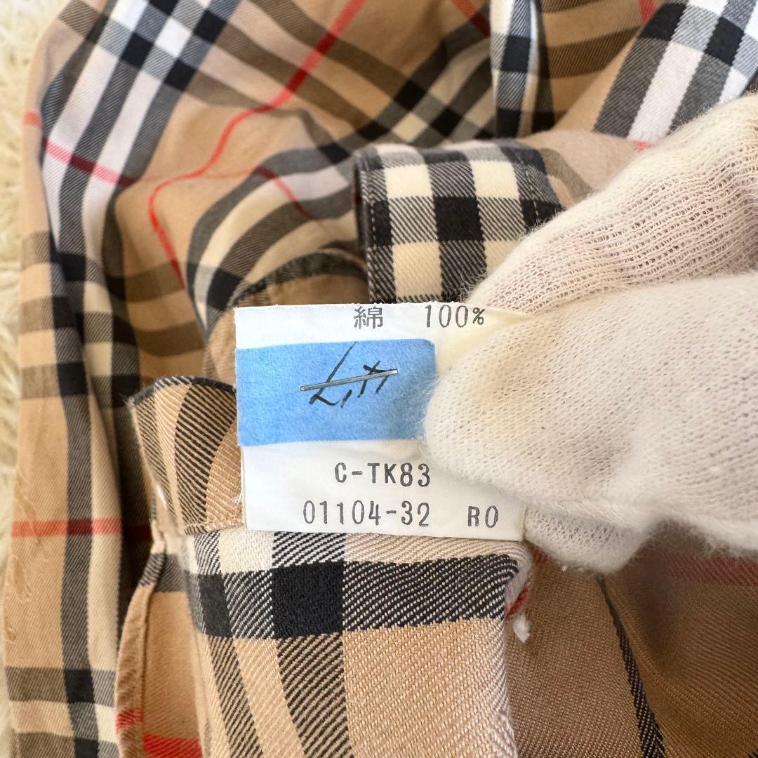 美品　バーバリーズ　シャツ　シャドーホース　ノバチェック　ベージュ　L相当