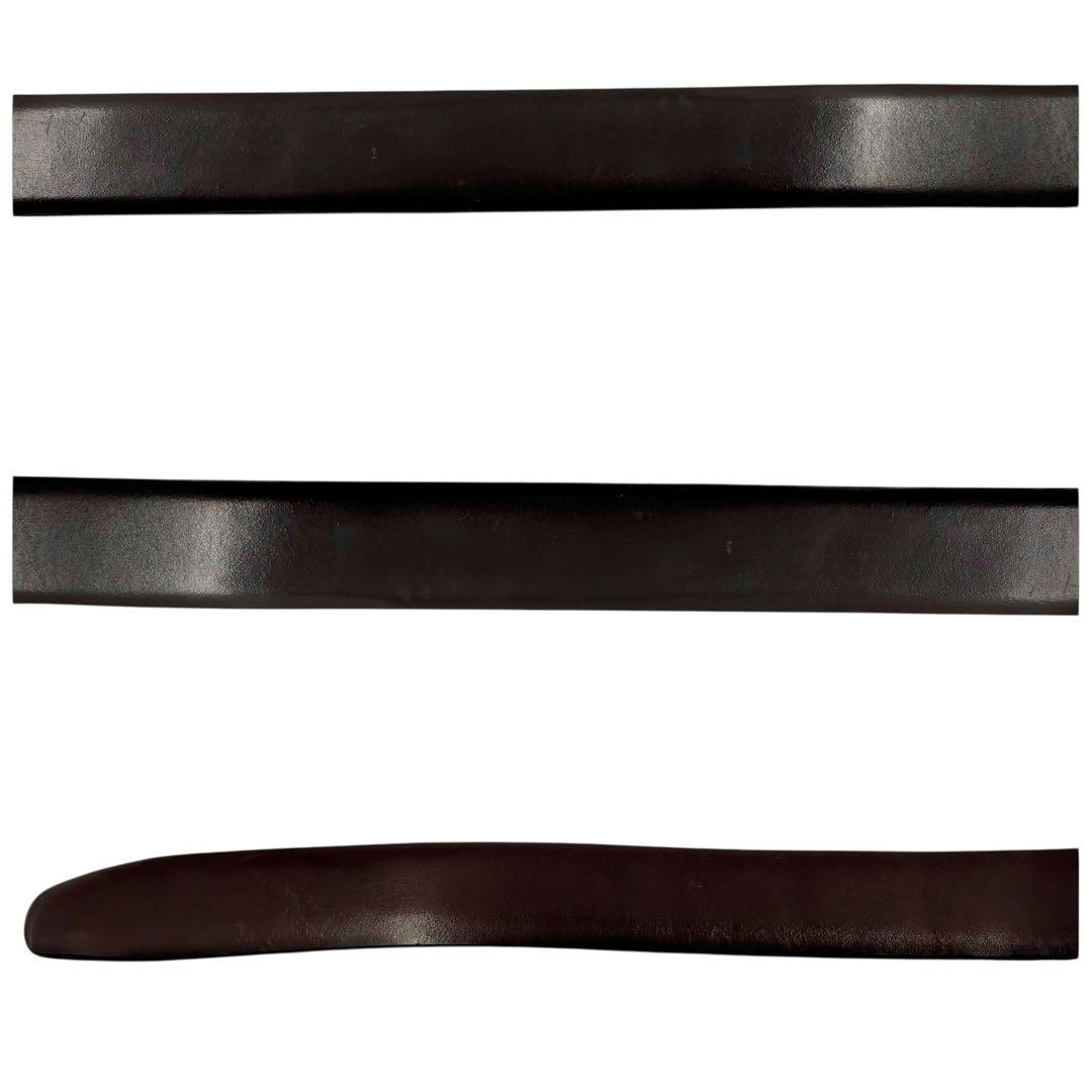 超レア EVISU エビス ベルト 家紋 刻印 ガラスレザー ダークブラウン