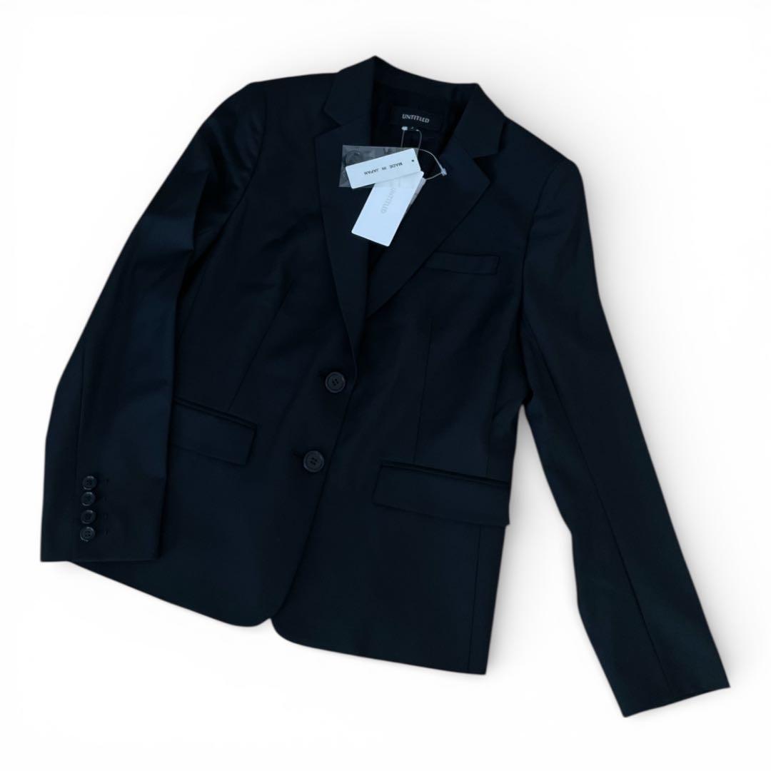 新品未使用　アンタイトル　パンツスーツ ウール　セットアップ　ブラック　黒　M