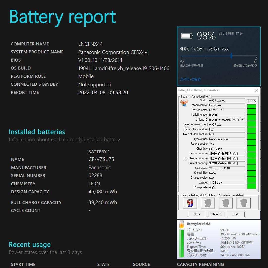 レッツノート CF-NX4　i5/8GB/新品SSD500GB/Office