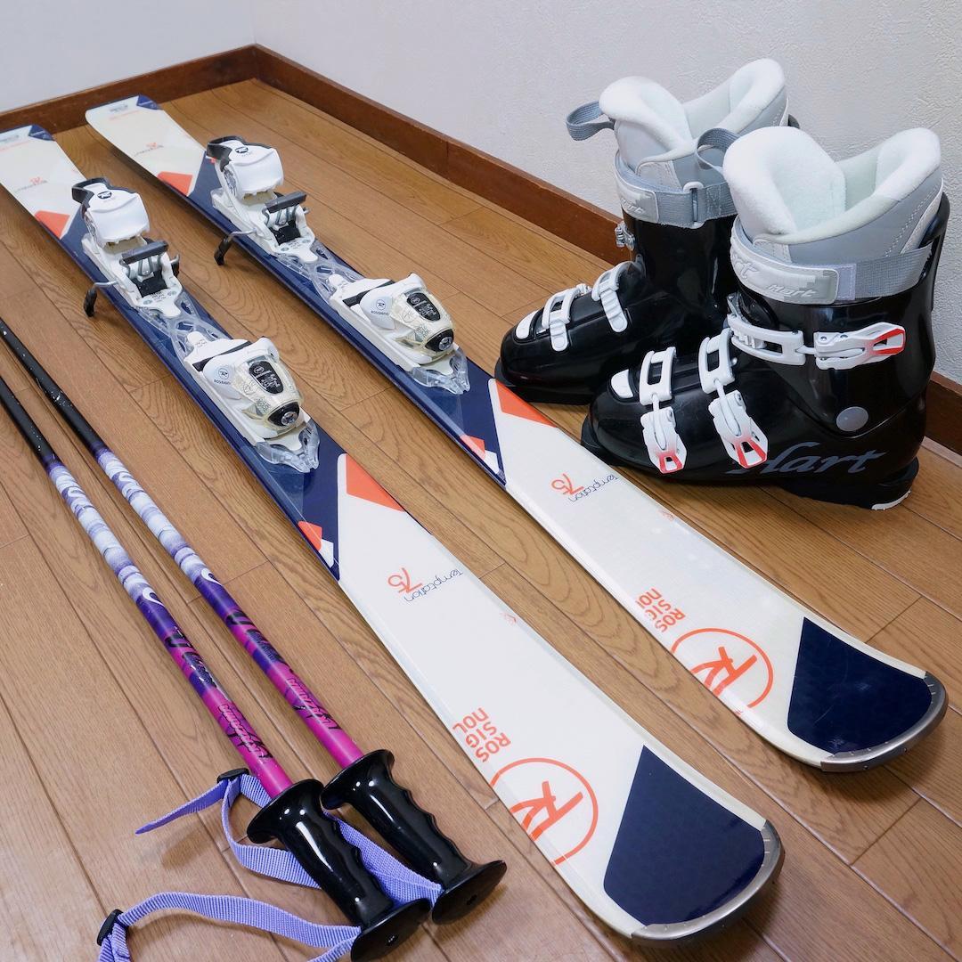 メンテ済 144cm 靴25.5cm ROSSIGNOL レディーススキーセット