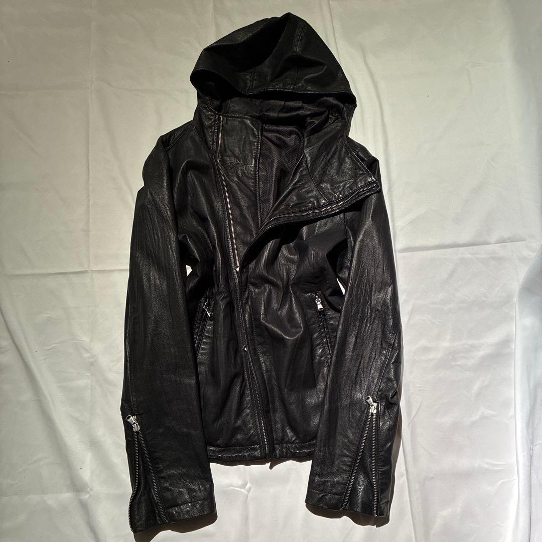 ekam系 豚革 leather hoodie 変形y2k archive