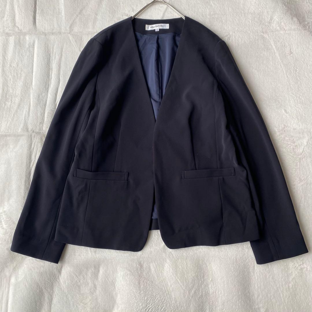 ナチュラルビューティーベーシック ノーカラーセットアップ パンツスーツ L