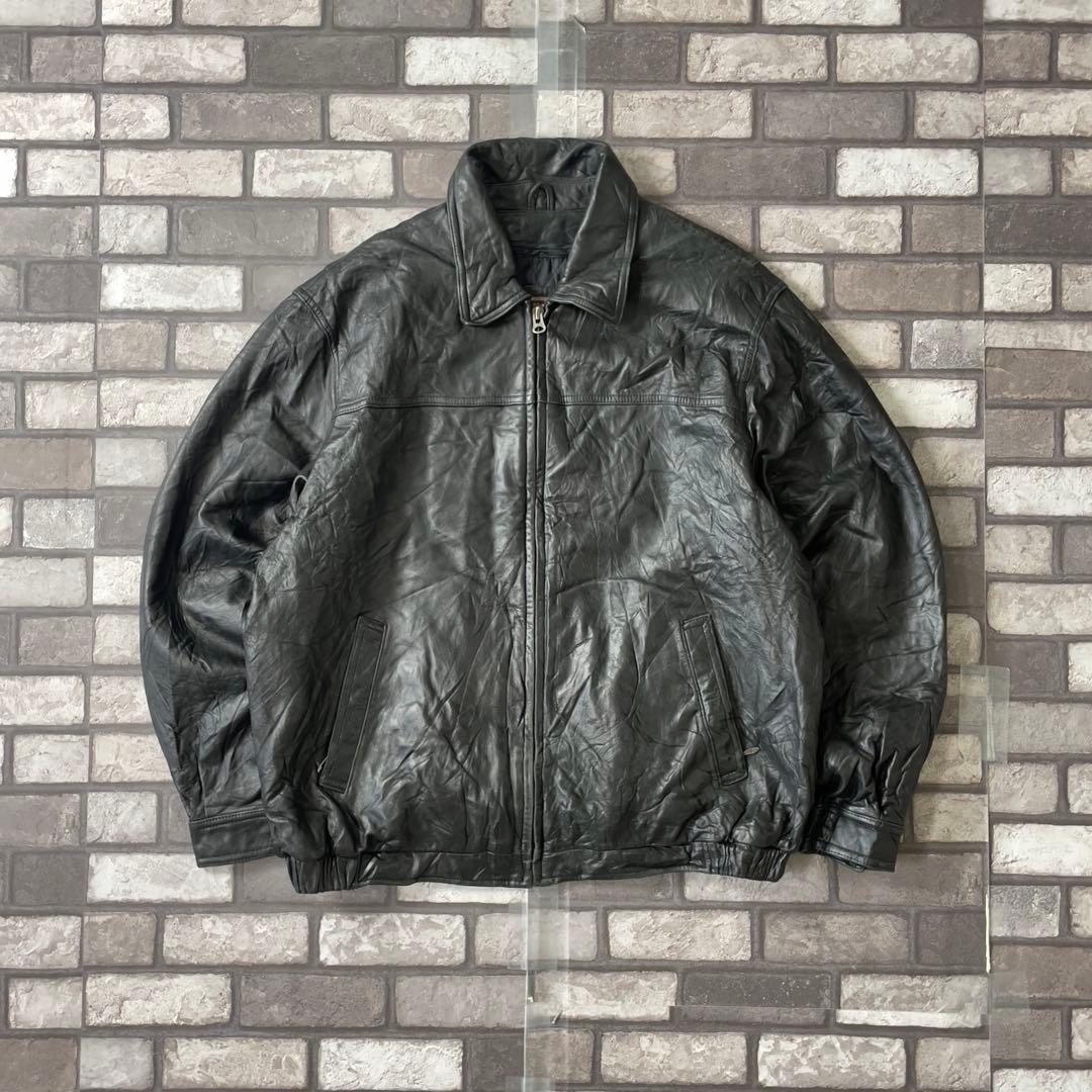 vintage 本革 American オールドレザージャケット ブラック L