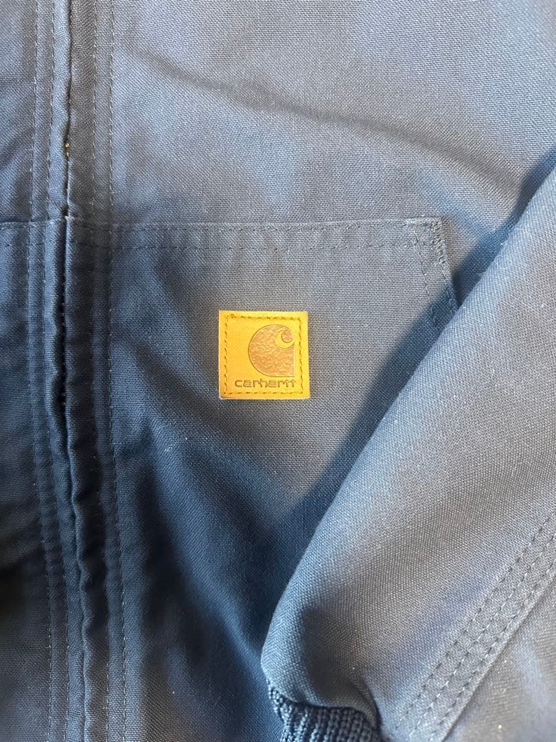 00s Carhartt アクティブジャケット　ネイビー　L レザーパッチ