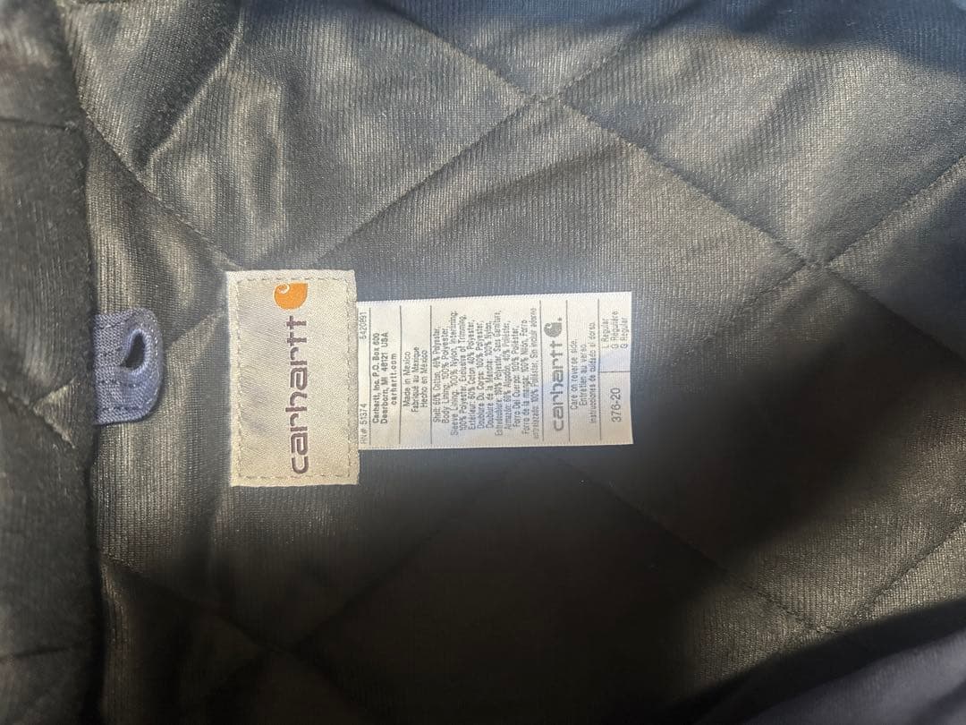 00s Carhartt アクティブジャケット　ネイビー　L レザーパッチ