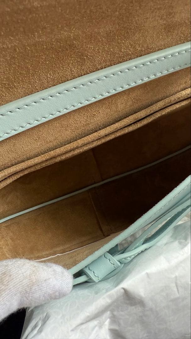 LOEWE ロエベゲートデュアルバッグミニブルーアイスバーグカーフ ジャカード