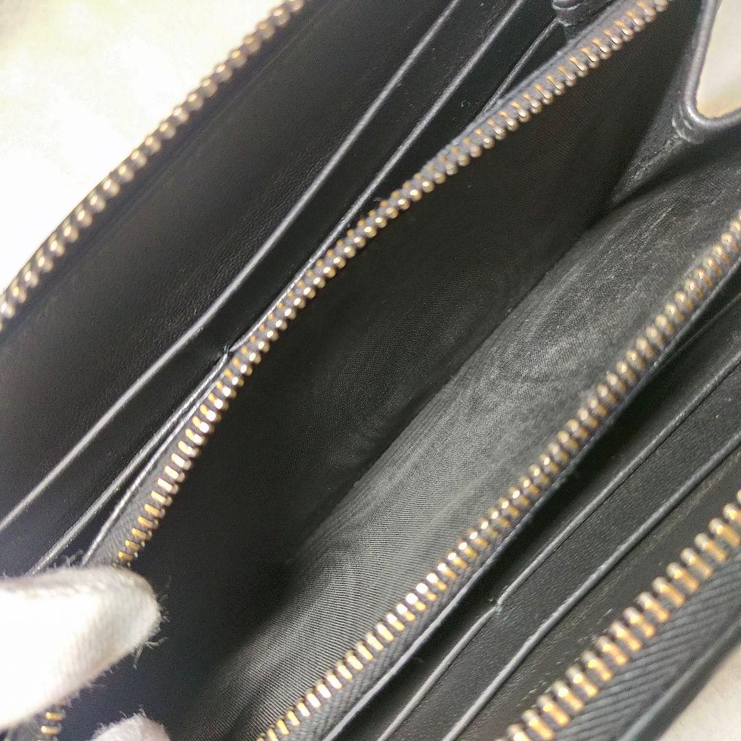 希少 ボッテガヴェネタ スティングレイ エイ革 ラウンドファスナー 黒