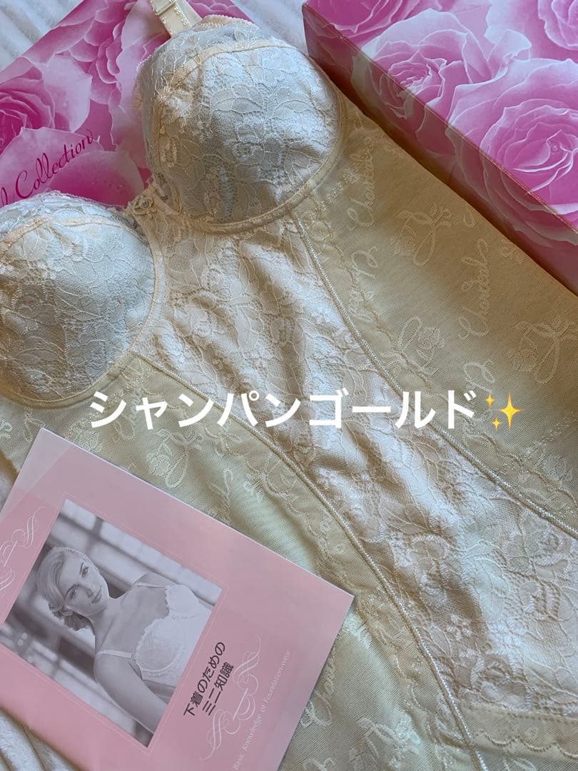 シャンデールNEW柄ボディースーツF70シャンパンゴールド新品