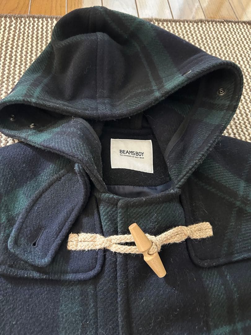 BEAMS BOY ダッフルコート チェック柄