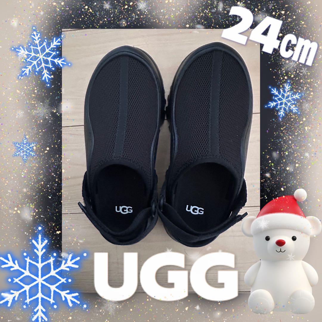 UGGブラックサンダル 24cm