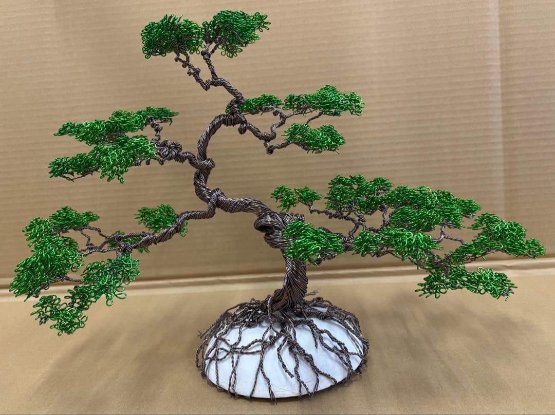 手作りワイヤー盆栽アートオブジェ