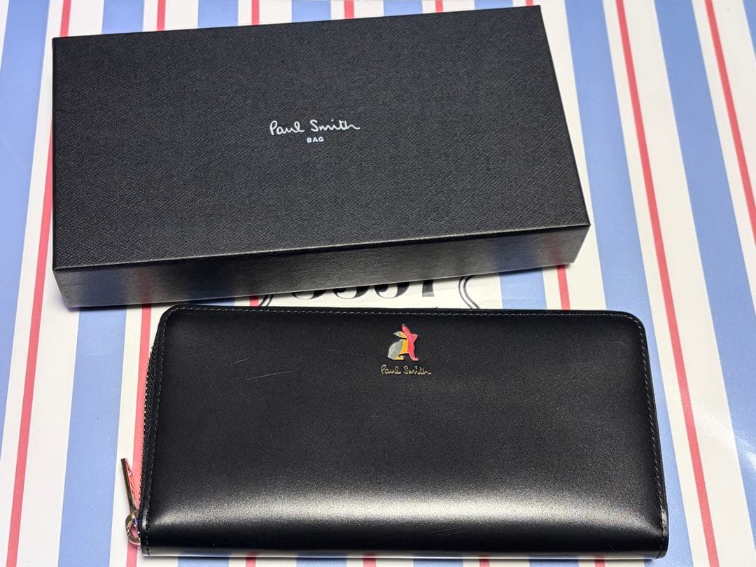 Paul Smith ポールスミス　ブラックレザー長財布うさぎ