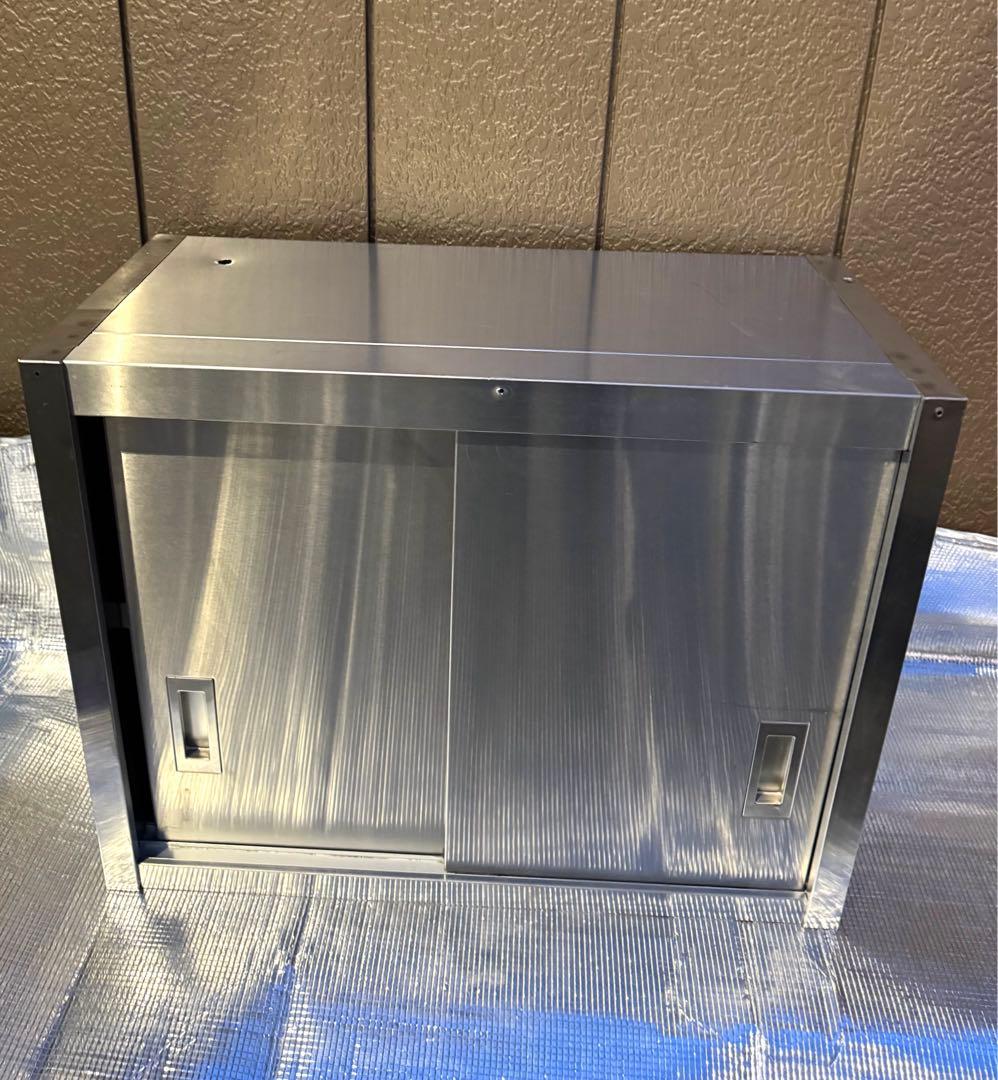 スライド扉式　吊り棚　ステンレス製品　食器棚　収納棚　中古品