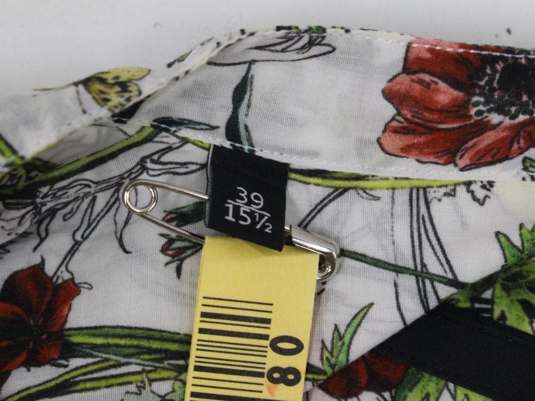 ▲美品 GUCCI/グッチ 花柄長袖シャツ フローラ　コットン ホワイト