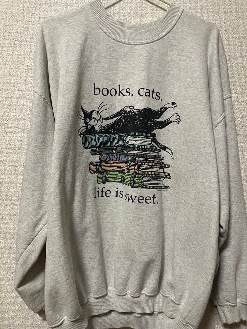 ビンテージスエット　古着　ネコ