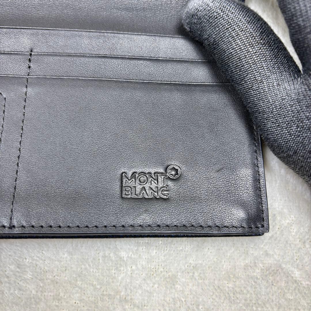 MONTBLANC モンブラン ウォレット レザー 二つ折り 長財布 ネイビー