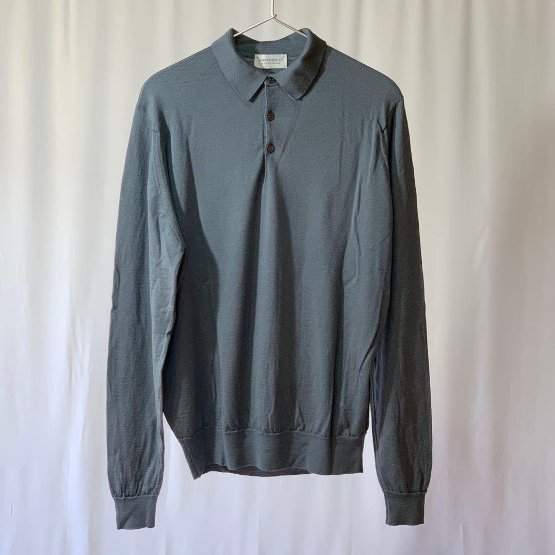 ジョンスメドレー JOHN SMEDLEY ニットポロ グレー