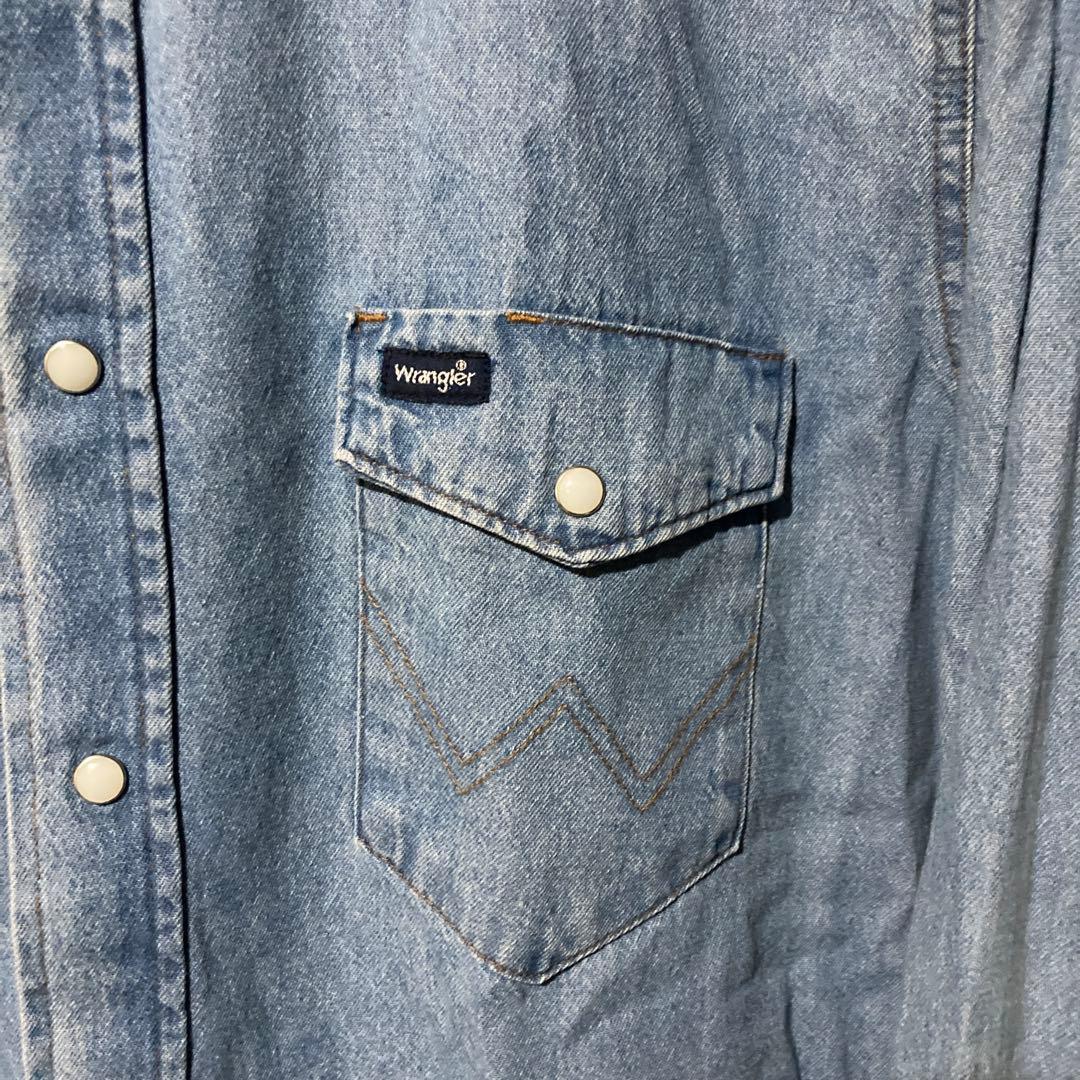 90s キムタク着 wrangler ラングラー デニムウエスタンシャツ