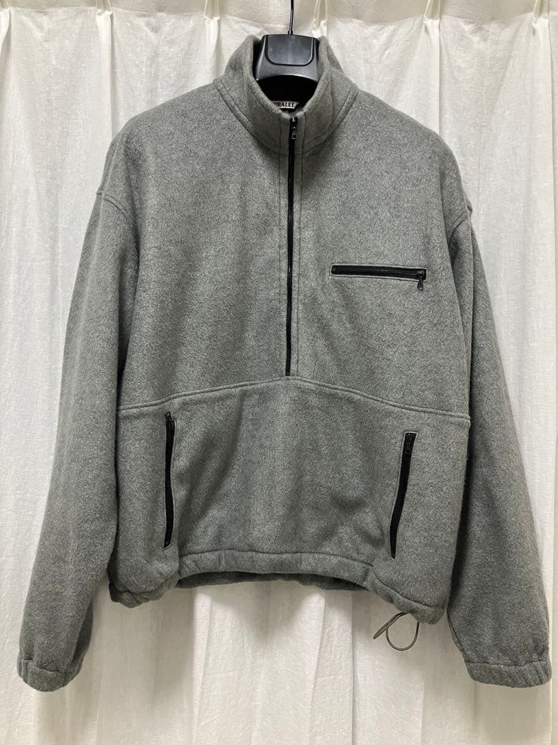 オーラリー Pure Silk Comfort Fleece Half Zip