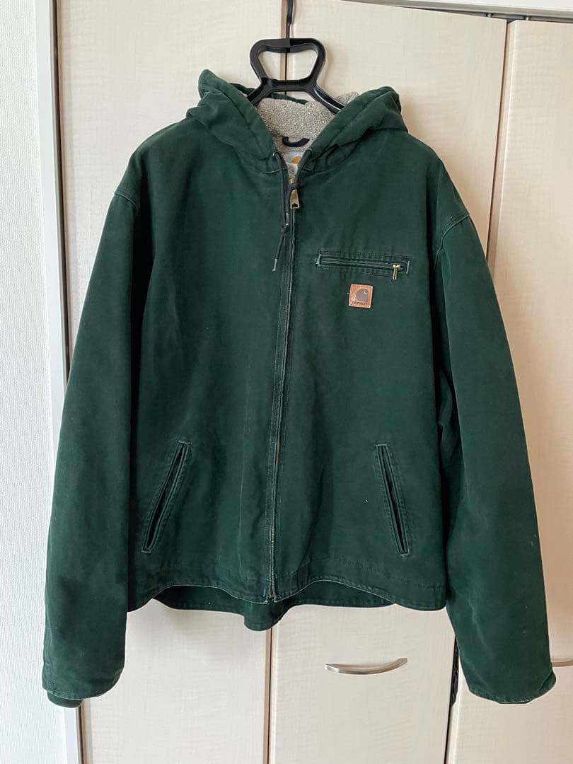 Carhartt ダークグリーン　ジャケット　ボア