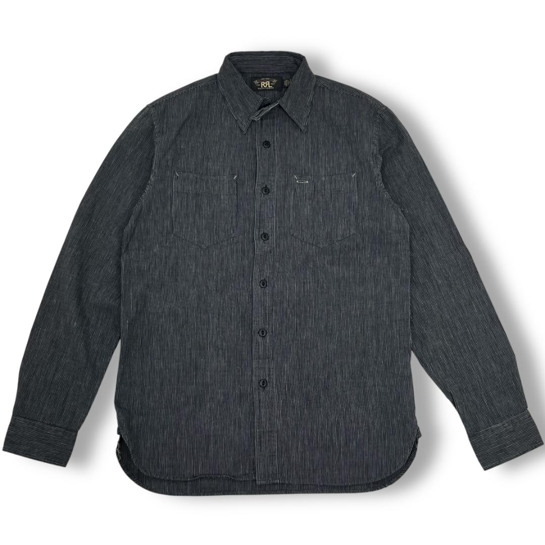 RRL Black Pinstriped Work Shirt ストライプシャツ