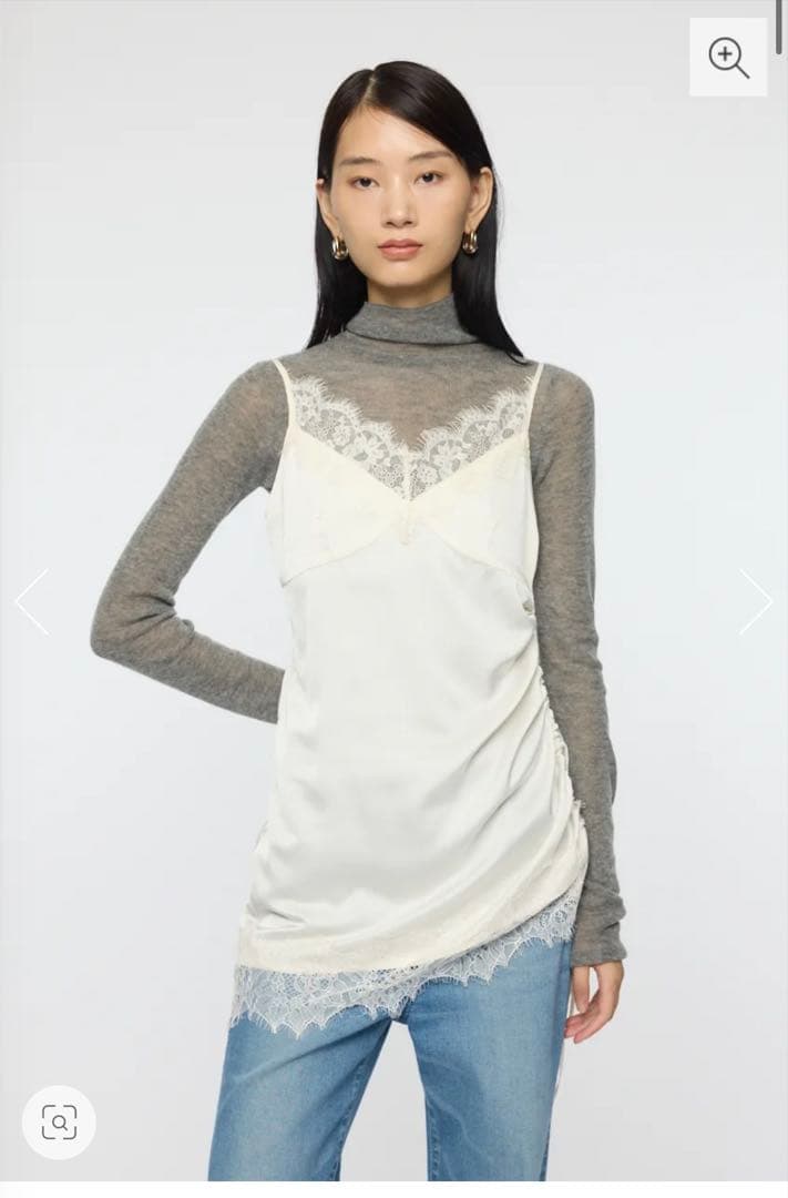 moussy DOT SATIN CAMI ドレス　ホワイト