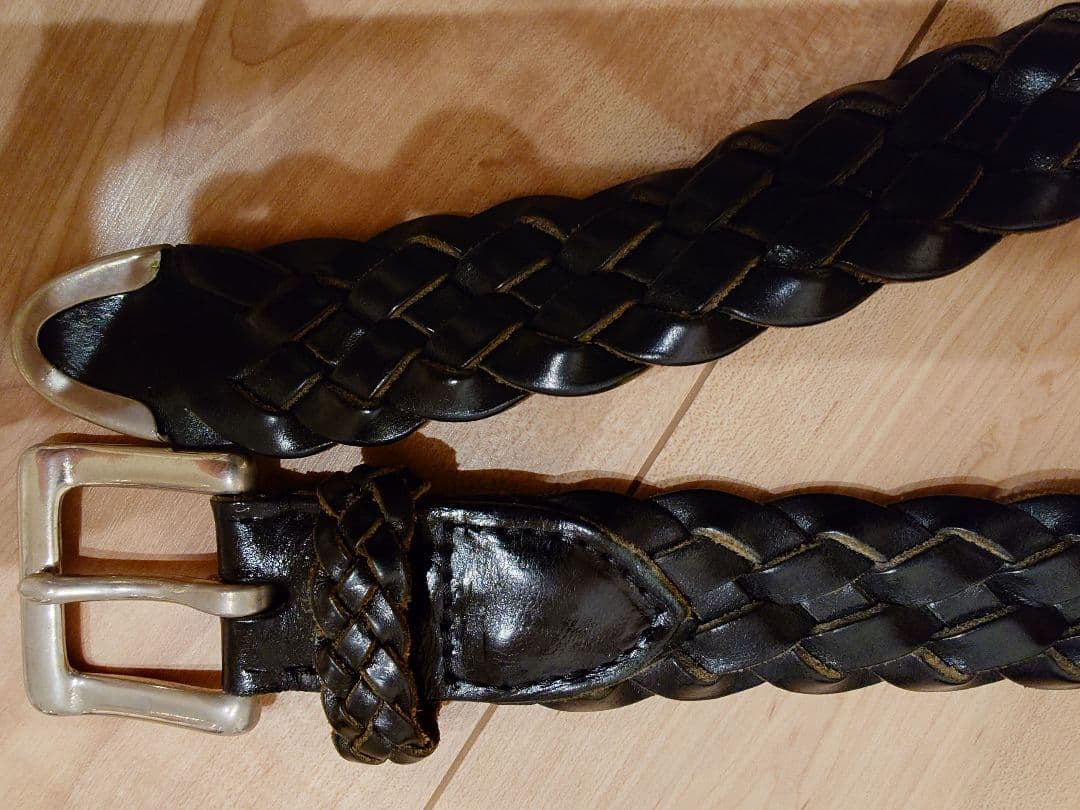 Cc　Whitehouse Cox メッシュベルト レザー 黒 メンズ