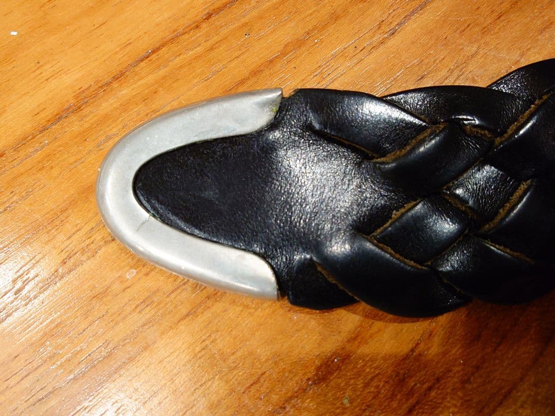 Cc　Whitehouse Cox メッシュベルト レザー 黒 メンズ