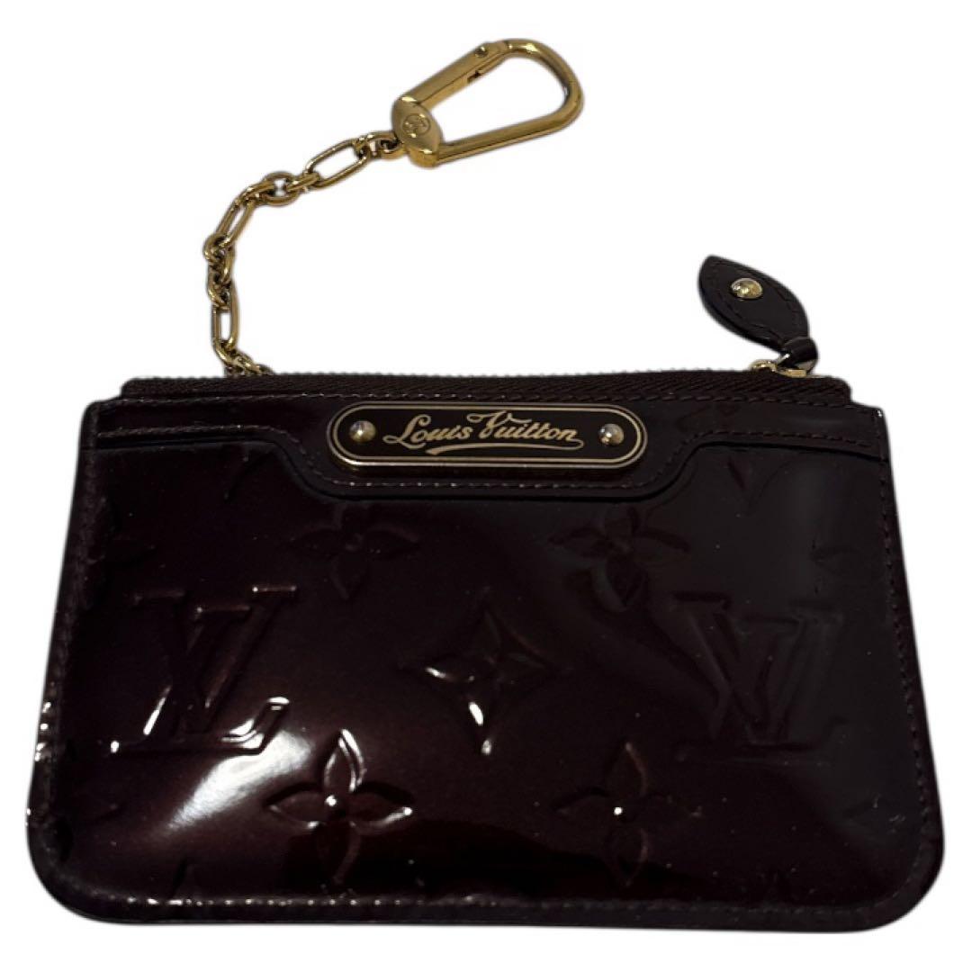 【美品】ルイヴィトン モノグラム ヴェルニ ポシェットクレNM アマラント