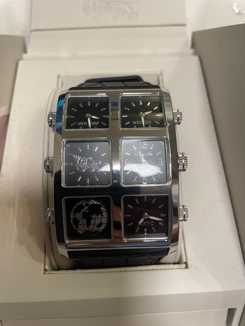 ice Link 多面時計 シルバー ブラック