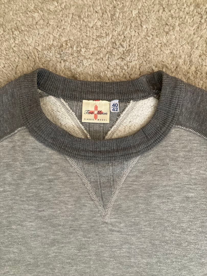 【Two Moon 】丸胴　両Vスウェット　ラグラン　40/42 (M)
