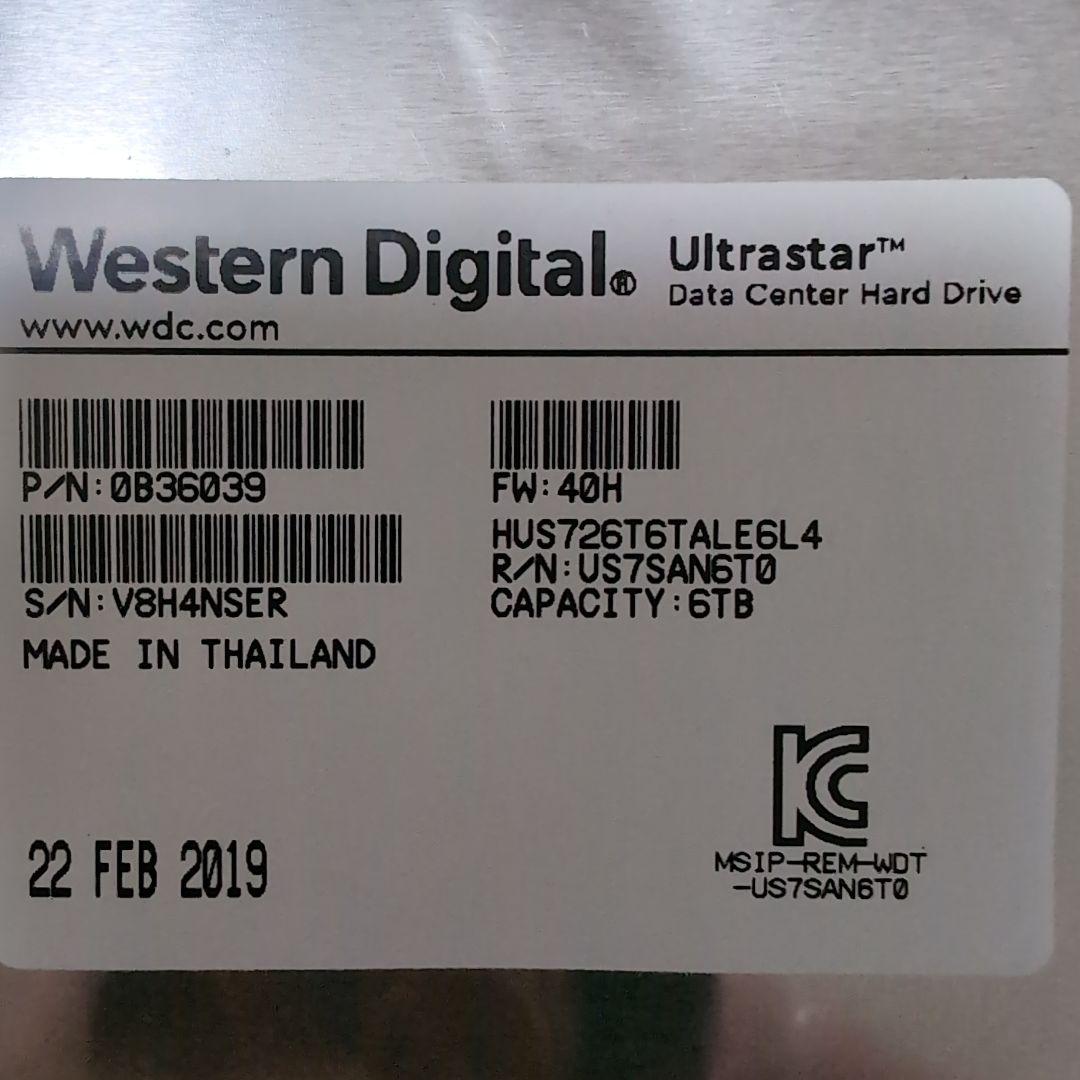 6TB HDD 3.5 HUS726T6TALE6L4 新品未開封