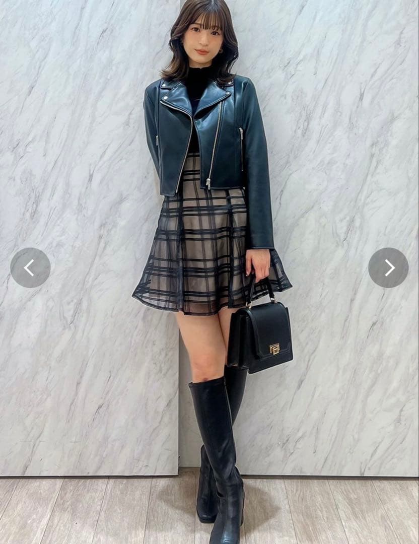 MERCURYDUO フェイクレザーコンパクトライダースジャケット