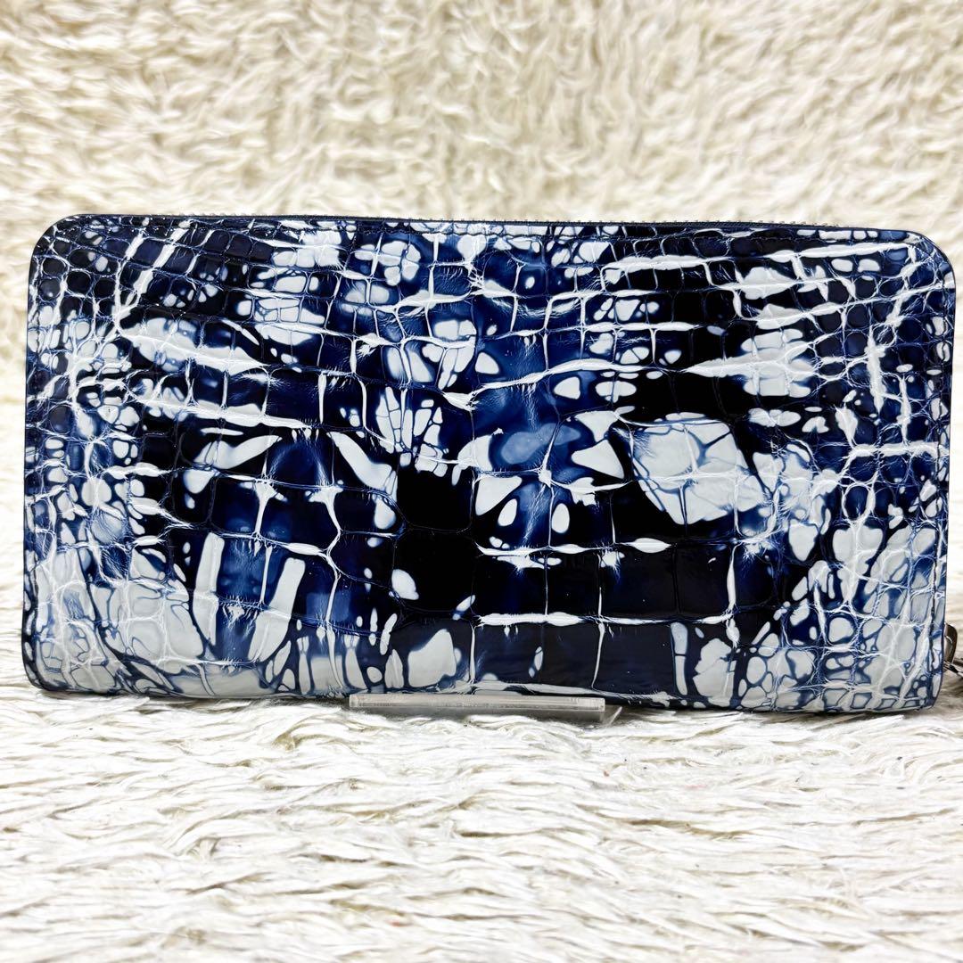 超希少【未使用】ルイヴィトン ジッピーウォレット クロコダイル ブルー ホワイト